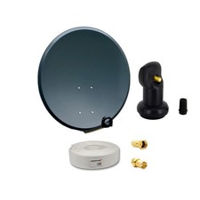 PremiumX mini Sat Digital HDTV Anlage 45cm Schüssel LNB Kabel Stecker HD UHD 4K