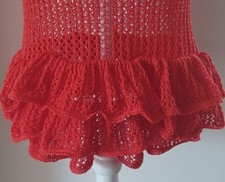 transparentes Strickkleid koralle orangerot