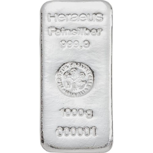 Heraeus silberbarren 1000g - silberbarren,