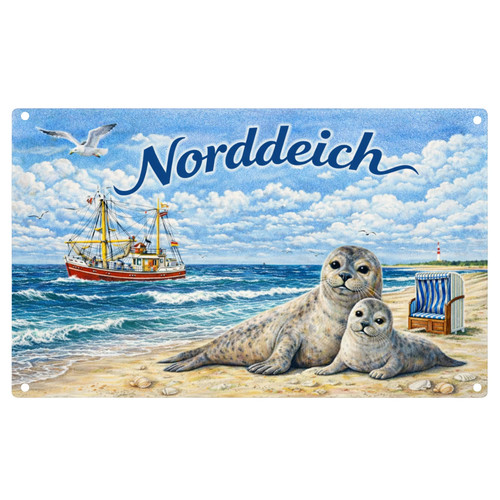 Norddeich blechschild nordsee - norddeich,