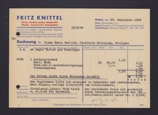 ERFURT, Rechnung 1948, Fritz Knittel Firnis Farben Lacke