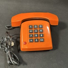 DDR Telefon Orange Spielzeugtelefon Tastentelefon Vintage Sammler Prefo