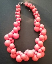 Italienischer Damen Modeschmuck Kugeln Koralle Statement Kette Siena