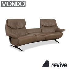 Mondo Malu Leder Zweisitzer Braun Taupe elektrische Funktion Sofa Couch Heimkino