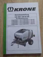Krone Rundballenpresse Comprima F125 + F155 + V150 + V180 Betriebsanleitung