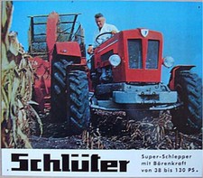 Altes Retro Blechschild Oldtimer Traktor Schlüter Super Schlepper 38-130PS