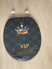 WC Sitz Toilettendeckel Klodeckel VIP Members only Absenkautomatik Krone