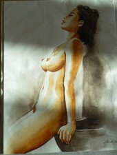 Weiblicher Akt – Aquarell 30 x 40 cm DIN A3 Erotik