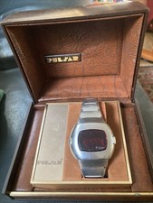 VINTAGE 1970  QUARTZ PULSAR P3 LED  ORIGINALE  WATCH INOX Box Fullset