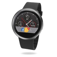 MyKronoz ZeRound2 Smartwatch mit rundem Touchscreen, Schwarz/Schwarz