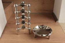 310 BMF WMF Quist Stoff Nagel 5 Kerzenständer Stecksystem 70iger Jahre Schale