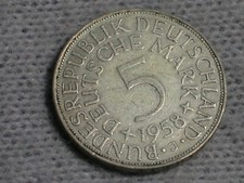 BUND 5 DM KURSMÜNZE 1958 J