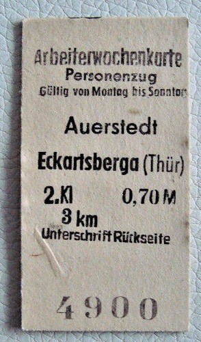 Fahrkarte arbeiterwochenkarte - fahrkarte,
