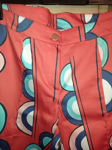 Damen hose rot mit mustert - damen,