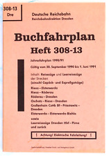 Deutsche Reichsbahn - Buchfahrplan Heft 308-13 Rbd Dresden 1990/91 (Original)