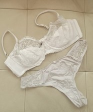 Damen BH Set von Miriale:  BH Gr. 85 B,  String Gr.M Weiß 