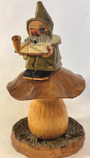 Räuchermann Pilz Räucherpilz lesender Zwerg Buch Volkskunst Erzgebirge