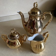 Porzellan Schlottenhof Bavaria 11 teilig goldfarbig