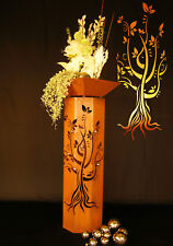 8-Eck Säule Zauberbaum Edelrost  Rost Romantik Stele Metall  Edelstahl - Kugel