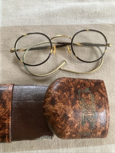 Antike brille mit etui - antike, etui,