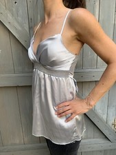 Made in Italy Top Satin Party Tunika Shirt Oberteil Hochzeit Büro zu Jeans S/M