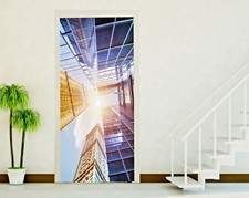 TÜRAUFKLEBER TÜRAUFKLEBER WALL STICKERS WOLKENKRATZER SKYSCRAPERS SUN P38