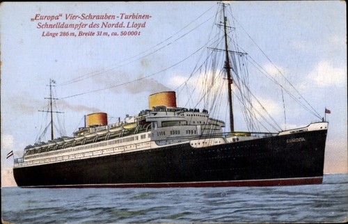 Schnelldampfer europa - ak,