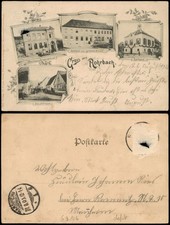 Rohrbach-Heidelberg Schulhaus, Gasthaus, Kriegerdenkmal, Hauptstraße 1909