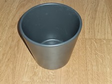 Blumentopf Übertopf rund Grau Anthrazit Keramik | Höhe 12 cm