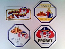 Zirkus, 4 versch.  Aufkleber