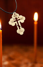 Kreuz Anhänger Autoanhänger Rus Orthodox Kreuz Lederschnur 50cm Symbol