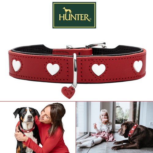 Hunter love halsband leder - love,
