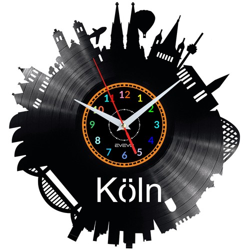 Köln wanduhr uhr vinyl - köln,
