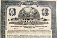 VIAG United Industrial Coporation $ 1000 gold bond 1925 + Kupons germany