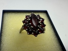 alter 835 SILBER GRANAT RING DAMEN FINGERRING Silberschmuck Ringgröße 55