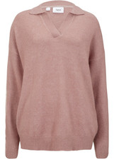 Pullover mit Kragen Gr. 48/50 Rosenholz Damen Langarm Strickpullover Neu