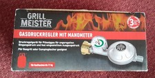 Grillmeister - Gasdruckregler mit Manometer - 50 mbar Propan-Gas