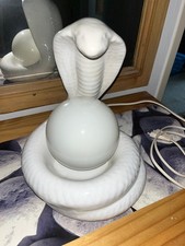 Vintage Schlangenlampe, Cobralampe, Tischlampfe, Nachttischlampe. Weiß