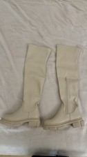 Beige Stiefel - Overknees Größe 38