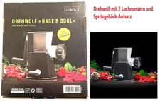 Drehwolf mit 2 Lochmessern und