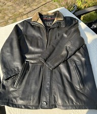 Schöne Vintage Itallo Lederjacke mit Lammfellkragen abnehmbar Gr.58/XXL schwarz