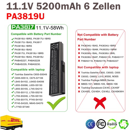 5200mah akku für toshiba - für,