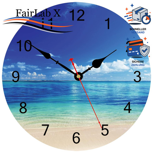 Wanduhr 30cm blau lautlos - wanduhr,