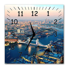 BM Wanduhr 30 cm x 30 cm leises Uhrwerk Funkuhrwerk Skyline London 9493-1 SZ