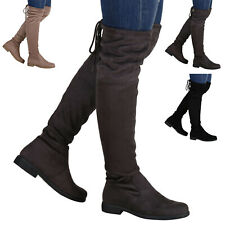 Damen Overknees Leder-Optik