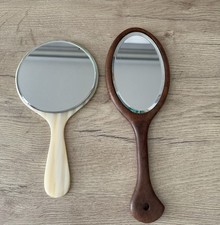 Vintage Handspiegel Holz SCHMINKSPIEGEL KUNSTSTOFF Bakelit ? Retro 60er 70er