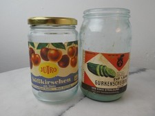 Seltene DDR Lebensmittel-Gläser mit Originaletiketten – Jütro VEB & VEB Esko