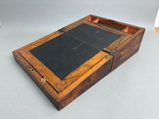 Antik Schreibschatulle Schreibpult Holz Ledereinlage Holzkasten Reisesekretär