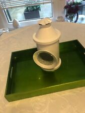 Laterne Windlicht Deko Metal Leuchtturm Maritim weiß Hamptons Style Wintergarten