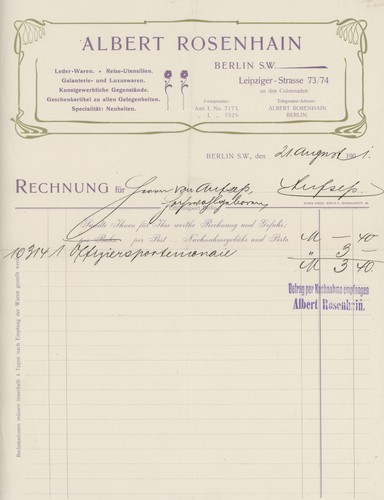 Rechnung berlin rosenhain - rechnung,